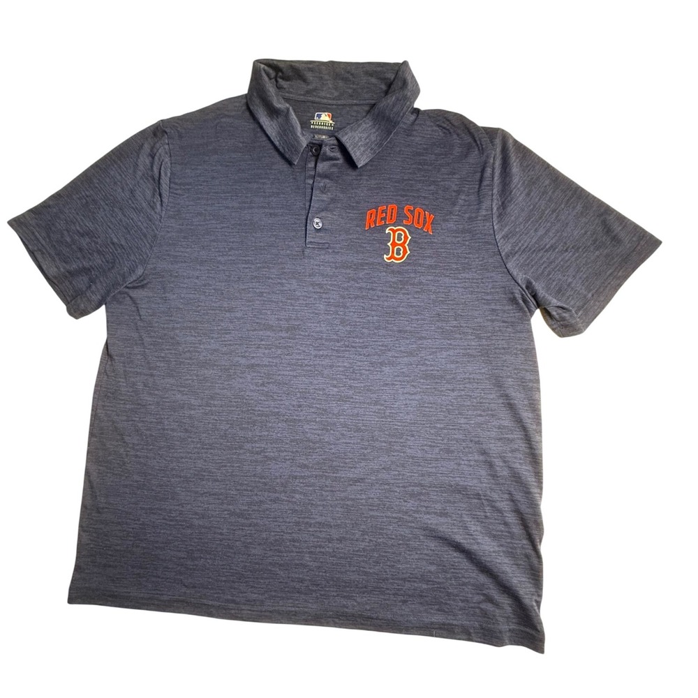 MLB Red Sox Polo Shirt Mens‎ XL Extra Large Baseball Blue-804